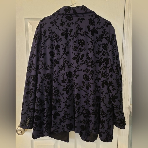 Old Navy 3X Navy Ponte Blazer with Black Flocking - Picture 3 of 5